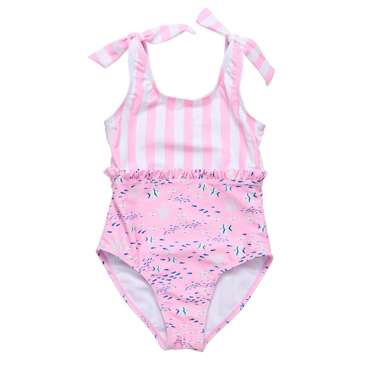 Girls Pink Sea Swimsuit